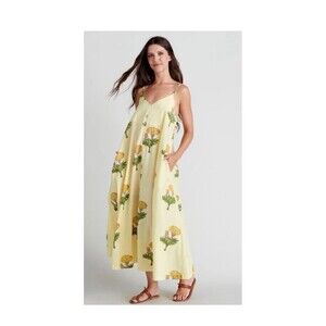 Pink Chicken 100% Cotton Womens Sterralda Dress - Yellow Marigold MSRP $198